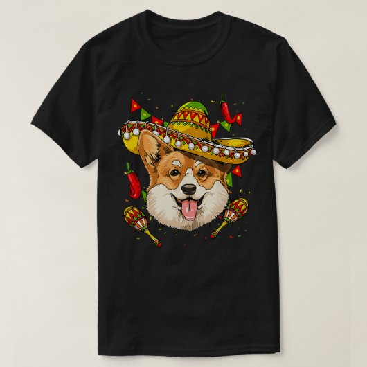 Corgi Men Women Kids Sombrero Tシャツ (デザイン正面)
