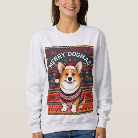 Corgi Merry Dogmas スウェットシャツ (正面)