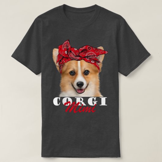 Corgi Mimi Cute Corgi Dog Bandana  Tシャツ (デザイン正面)