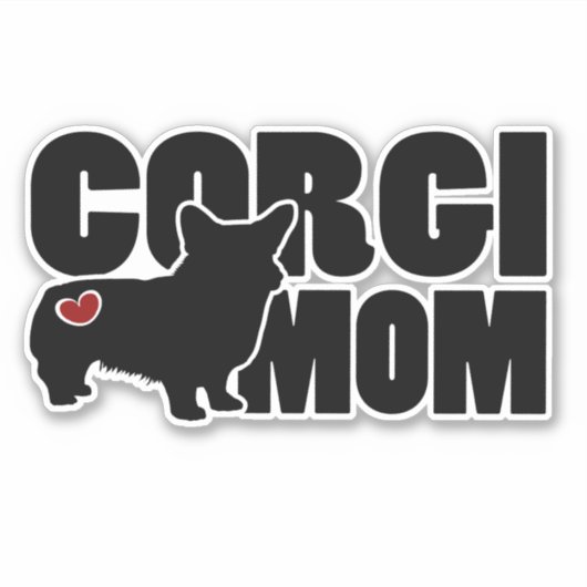 Corgi Mom -デカール/ウェルシュコーギー愛好家のためのシール シール (正面)