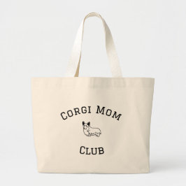 Corgi Mom Club | カスタマイズ可能なフォトテンプレート ラージトートバッグ