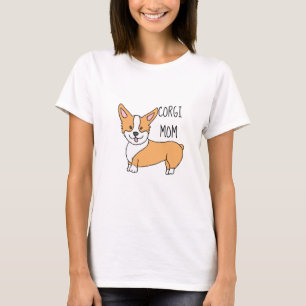 Corgi Mom Dog Cartoon Tシャツ
