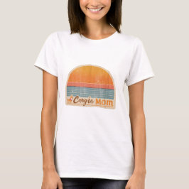Corgi Mom Retro 70s Sunset Tee Tシャツ