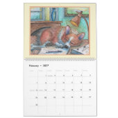 Corgi Moments Wall Calendar - お洒落 Dog Art カレンダー (2月 2027)