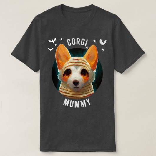 Corgi Mummy - Halloween -580 Tシャツ (デザイン正面)