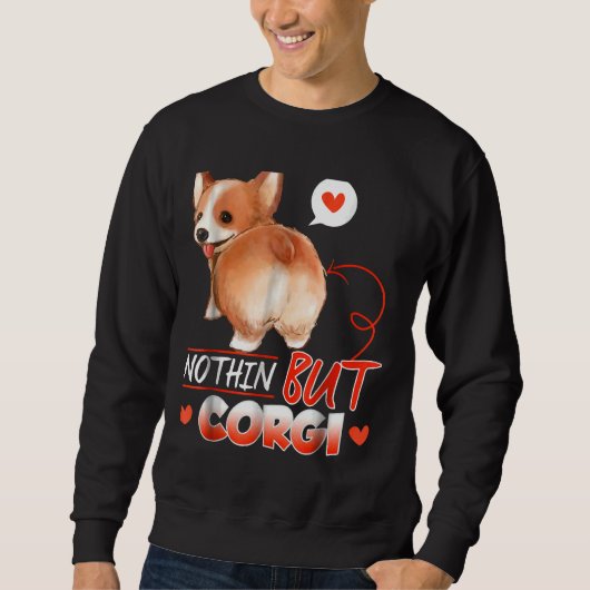 Corgi Nothing Long Sleeve スウェットシャツ (正面)