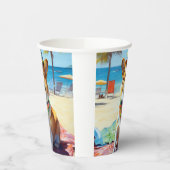 Corgi onビーチ、愛犬家の夏の贈り物 紙コップ (左)
