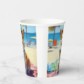 Corgi onビーチ、愛犬家の夏の贈り物 紙コップ (右)