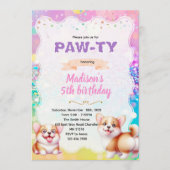 Corgi party theme invitation 招待状 (正面)