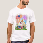 Corgi Patriotic American Tシャツ (正面)