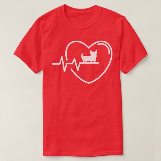Corgi Pet Lover Adorable s Dog Heartbeat Line Tシャツ (デザイン正面)