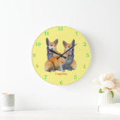 Corgi Pets ラージ壁時計 (ホーム)