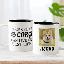 Corgi Photo パーソナライズされた Gift for愛犬家 ツートーンマグカップ