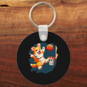 Corgi Playing Sketll Funny Dog Sketll For Men Wome キーホルダー (正面)