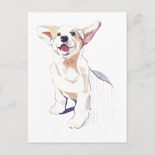 Corgi Postcard – Pembroke Welsh Corgi ポストカード (正面)