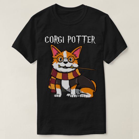 Corgi Pottergift For Corgi Loversfunny Pawter Dog- Tシャツ (デザイン正面)