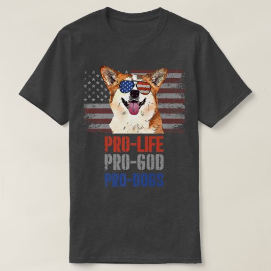 Corgi Pro Life Pro God Pro Dogs393 Tシャツ (デザイン正面)