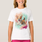 Corgi Puppy by Natasha Us Tシャツ (正面)