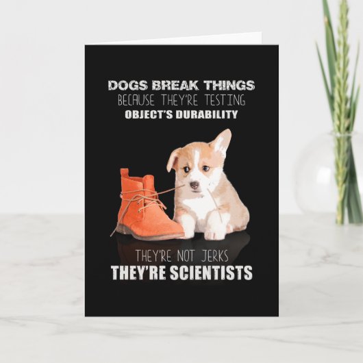 Corgi Puppy Dog彼らはJerkではない科学者 カード (正面)