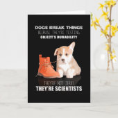Corgi Puppy Dog彼らはJerkではない科学者 カード (黄色い花)
