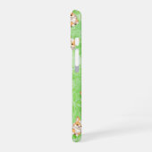 Corgi Puppy with Green Leaves Pattern Phone Case iPhone 16ケース (左側面)