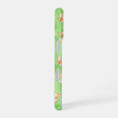Corgi Puppy with Green Leaves Pattern Phone Case iPhone 16ケース (右側面)