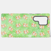 Corgi Puppy with Green Leaves Pattern Phone Case Samsung Galaxyケース (裏面横)