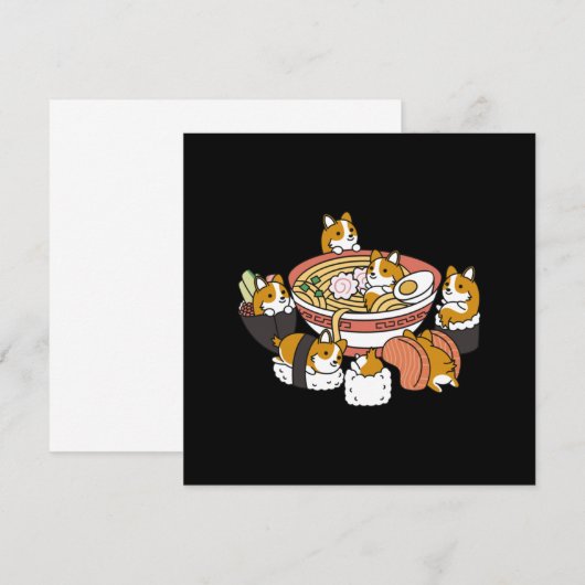 Corgi Ramen Sushi サンキューカード (正面/裏面)