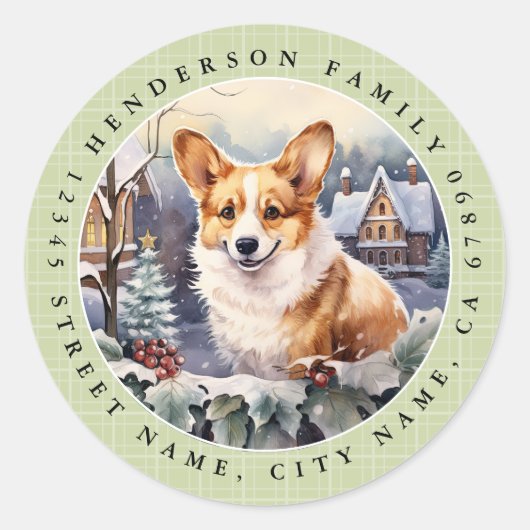 Corgi Round Stickers ラウンドシール (正面)