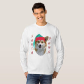 Corgi Santa Paws Tシャツ (正面フル)