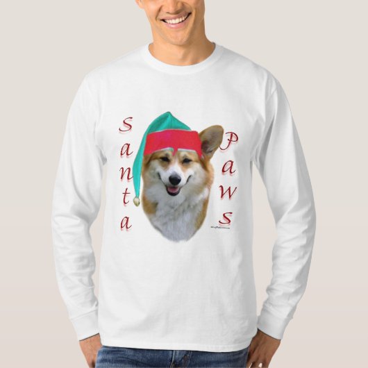 Corgi Santa Paws Tシャツ (正面)
