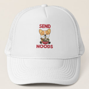 Corgi Send Noods Ramen Cute Kawaii Noodles Dogs キャップ