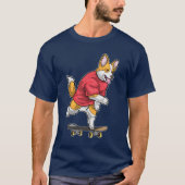 Corgi Skater Skateboard Tシャツ (正面)
