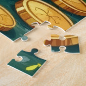 Corgi St Patrick’s Day Cute Lucky Dog ジグソーパズル (側面)