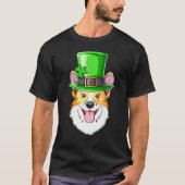 Corgi St Patricks Day Irish Leprechaun Corgi Tシャツ (正面)