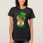 Corgi St Patrick's Day Leprechaun Shamrock Corgi   Tシャツ (正面)
