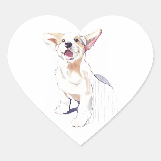 Corgi Sticker – Pembroke Welsh Corgi ハートシール (正面)