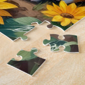 Corgi Sunflower Field Art ジグソーパズル (側面)