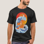 Corgi Surfer Surfing Surf Board Corgi Tシャツ (正面)