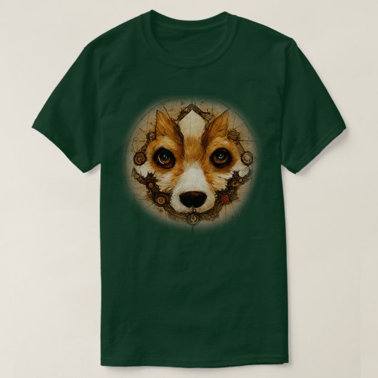 Corgi Surreal Steampunkアートワーク犬の恋人2 Tシャツ (デザイン正面)