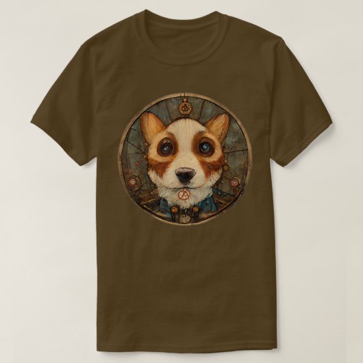 Corgi Surreal Steampunk Artwork, Dog Lover -627 Tシャツ (デザイン正面)
