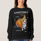 Corgi Tシャツおもしろい犬の構造 スウェットシャツ (正面)