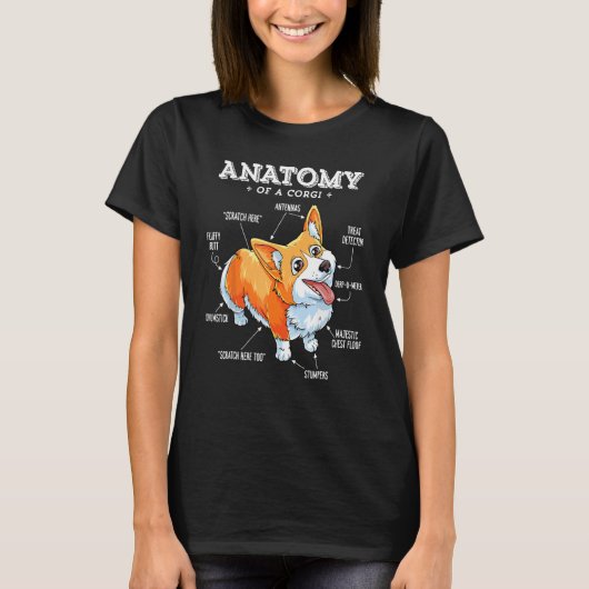 Corgi Tシャツおもしろい犬の構造 Tシャツ (正面)