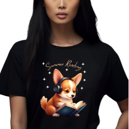Corgi the Book Lover Tシャツ