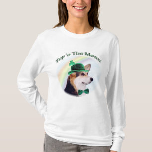 Corgi Top of the Morn'; Corgi St. Patrick's day Tシャツ