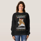 Corgi Ugly Christmas Sweater Merry Corgmas Santa C スウェットシャツ (正面フル)