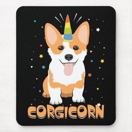 Corgi Unicorn - Corgicorn – かわいい犬の漫画 マウスパッド (正面)