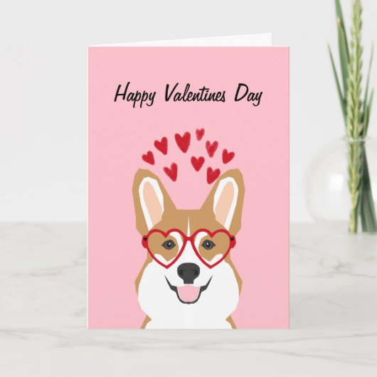 Corgi Valentines Love Card – かわいい犬 シーズンカード (正面)