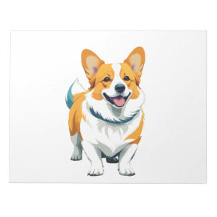 Corgi Vector Art with 鮮やか Colors ノートパッド