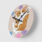 Corgi Wall Clock ラウンド壁時計 (傾斜)